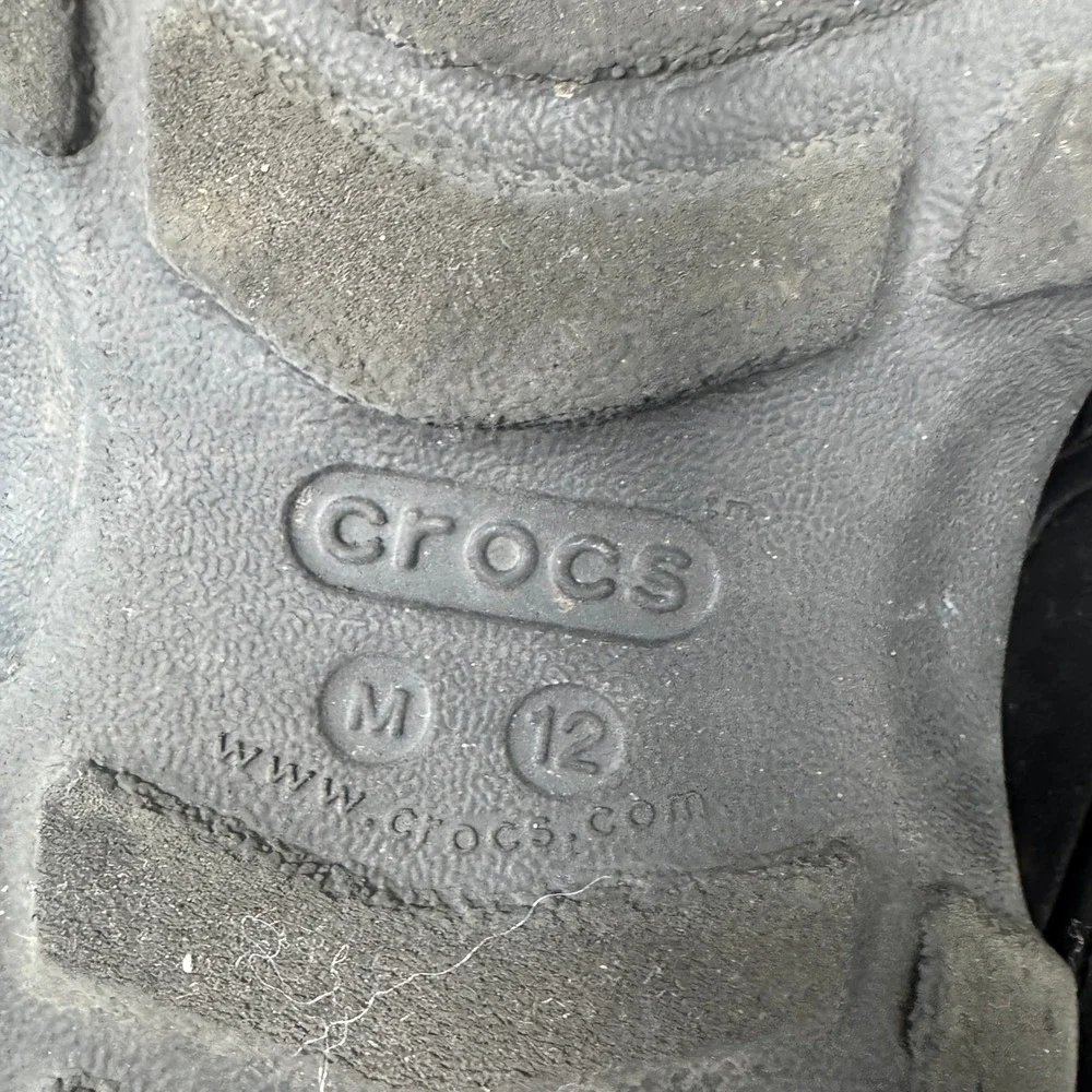 Crocs Classic All-Terrain Clogs Black Rugged Sole Adjustable Strap Mens 12